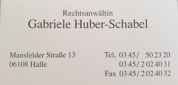 Gabriele Huber-Schabel Rechtsanwältin