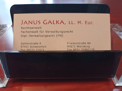Rechtsanwalt Janus Galka, Fachanwalt für Verwaltungsrecht, Schweinfurt