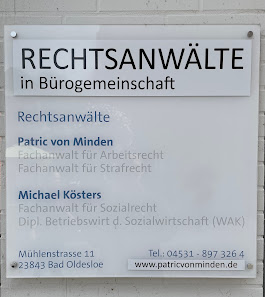Fachanwalt für Strafrecht und Arbeitsrecht, Rechtsanwalt Patric von Minden
