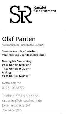StR Kanzlei für Strafrecht Singen / Olaf Panten Rechtsanwalt und Fachanwalt für Strafrecht