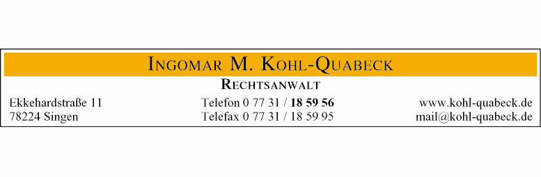 Rechtsanwalt Kohl-Quabeck Strafrecht Singen
