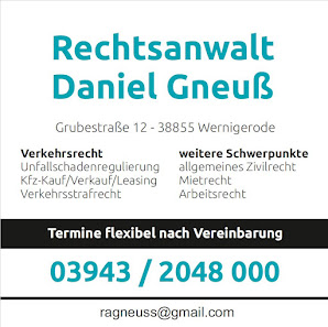 Rechtsanwalt Daniel Gneuß - Verkehrsrecht / Unfälle